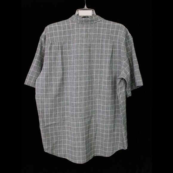 ORVIS MEN'S XL SHORT SLEEVE GRAY WHITE PLAID POCKET FRONT BUTTON UP SHIRT - Picture 2 of 8